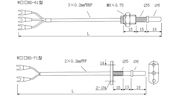 電機軸承用熱電偶（阻）產品結構